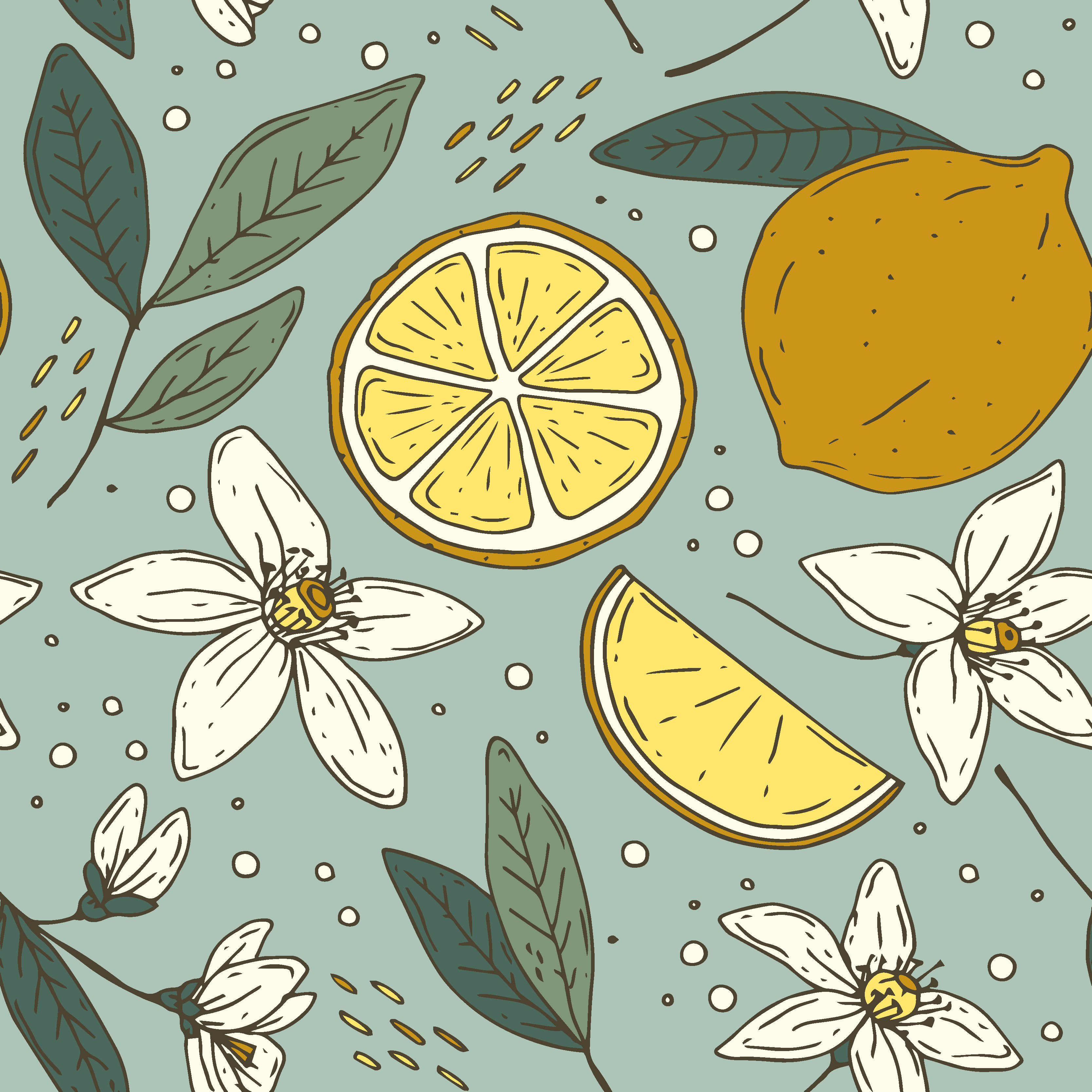 Dywan winylowy do kuchni wzór kolorowych cytryn - TenStickers