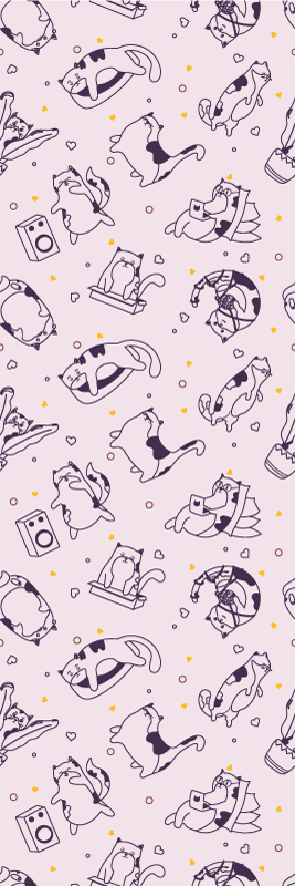 Dywan winylowy do salonu wzór z kotami muzykami - TenStickers