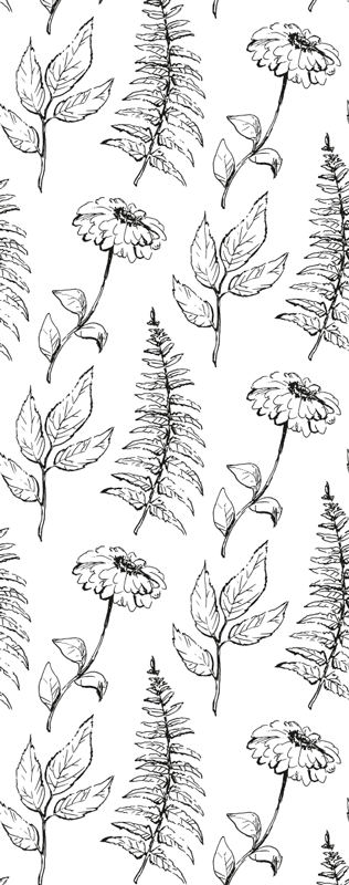 Dywan winylowy do salonu w minimalistyczny wzór tulipanów - TenStickers