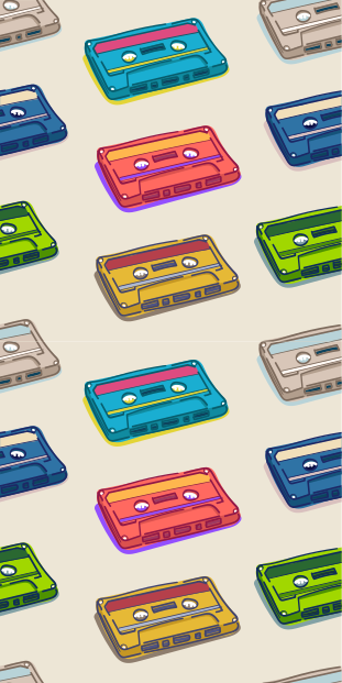 Dywan winylowy do salonu w retro wzór kasetowy - TenStickers