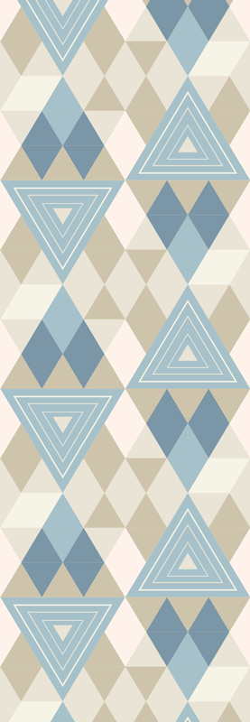 Dywan winylowy do salonu w niebieski geometryczny wzór - TenStickers
