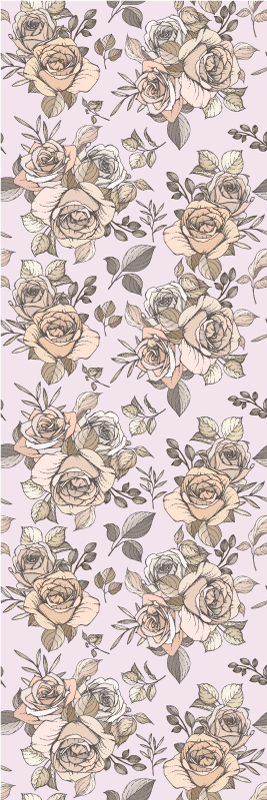 Dywan winylowy do salonu w stylu shabby chic z różami - TenStickers