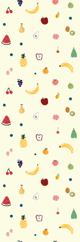 Dywan winylowy do salonu w kolorowy wzór owoce - TenStickers