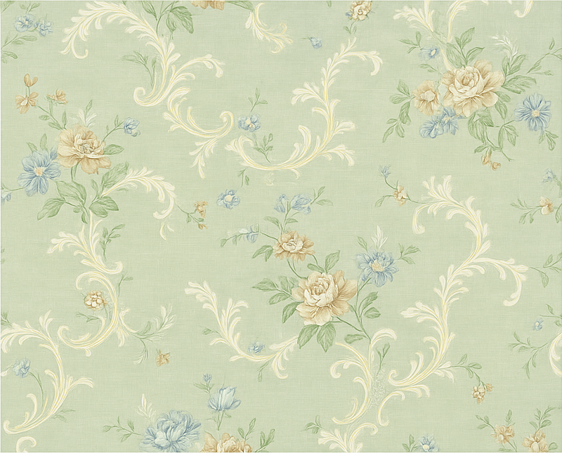 Dywan winylowy do salonu w stylu vintage z kwiatami - TenStickers