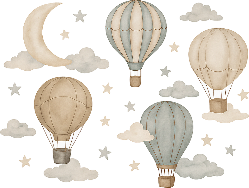 Dywan winylowy do salonu balony z gwiazdami - TenStickers