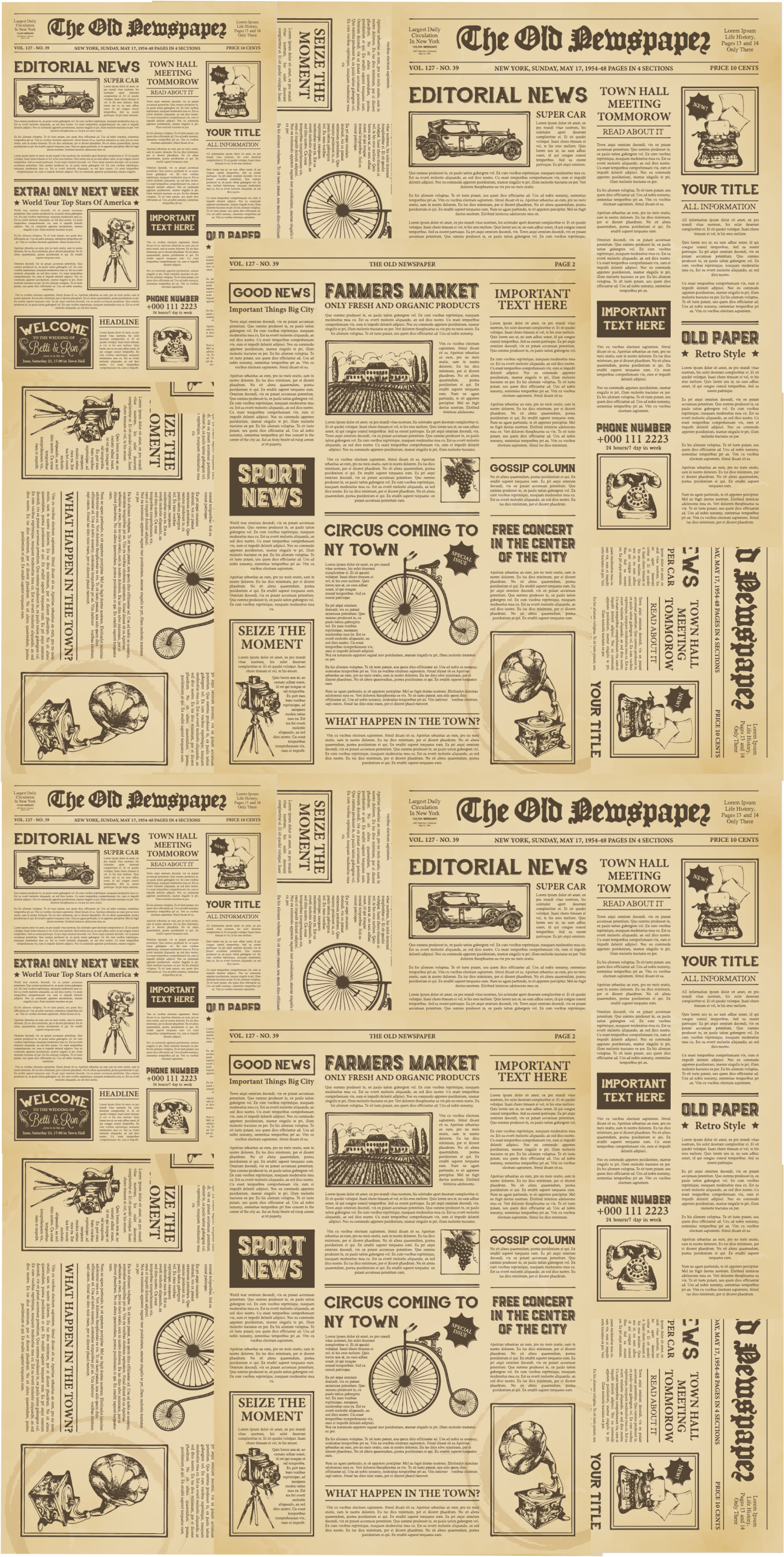 Dywan winylowy do biura w stylu vintage amerykańskiej gazety - TenStickers