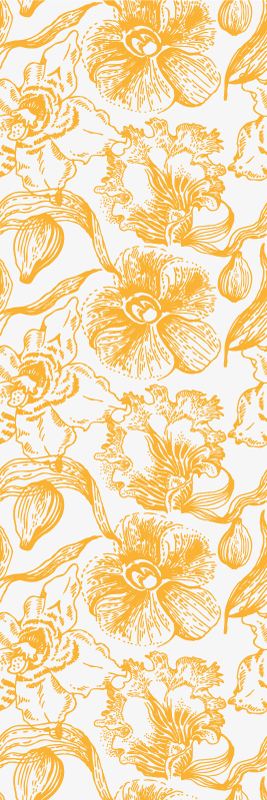 Dywan winylowy do biura w żółte orchidee - TenStickers