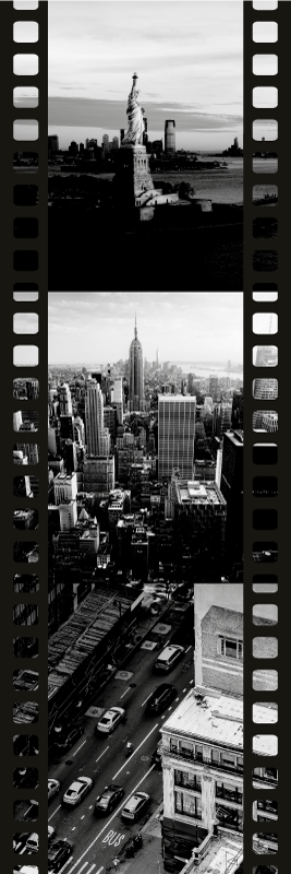 Dywan winylowy do salonu z kolażem zdjęć nyc - TenStickers