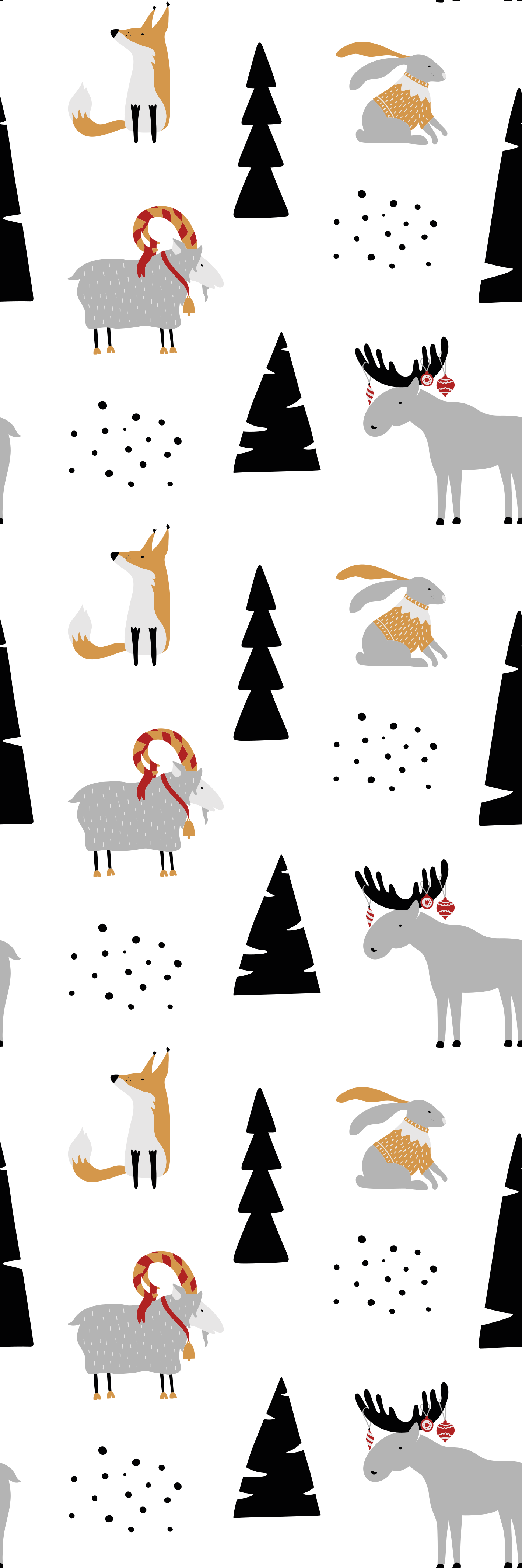 Dywan winylowy do salonu z zimowymi zwierzętami - TenStickers
