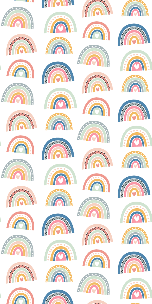 Dywan winylowy do salonu w kolorowe minimalistyczne tęcze - TenStickers