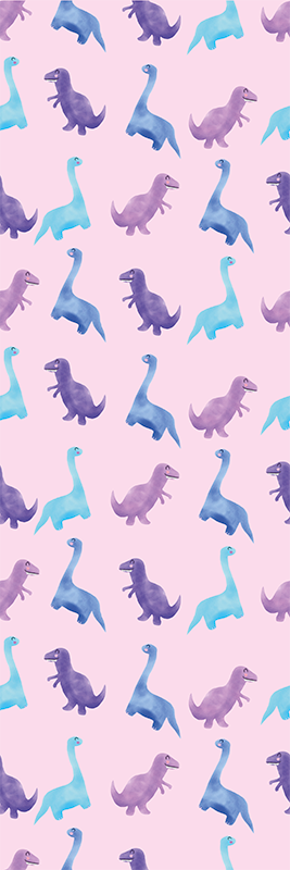 Dywan winylowy do salonu różowe dinozaury na tle - TenStickers
