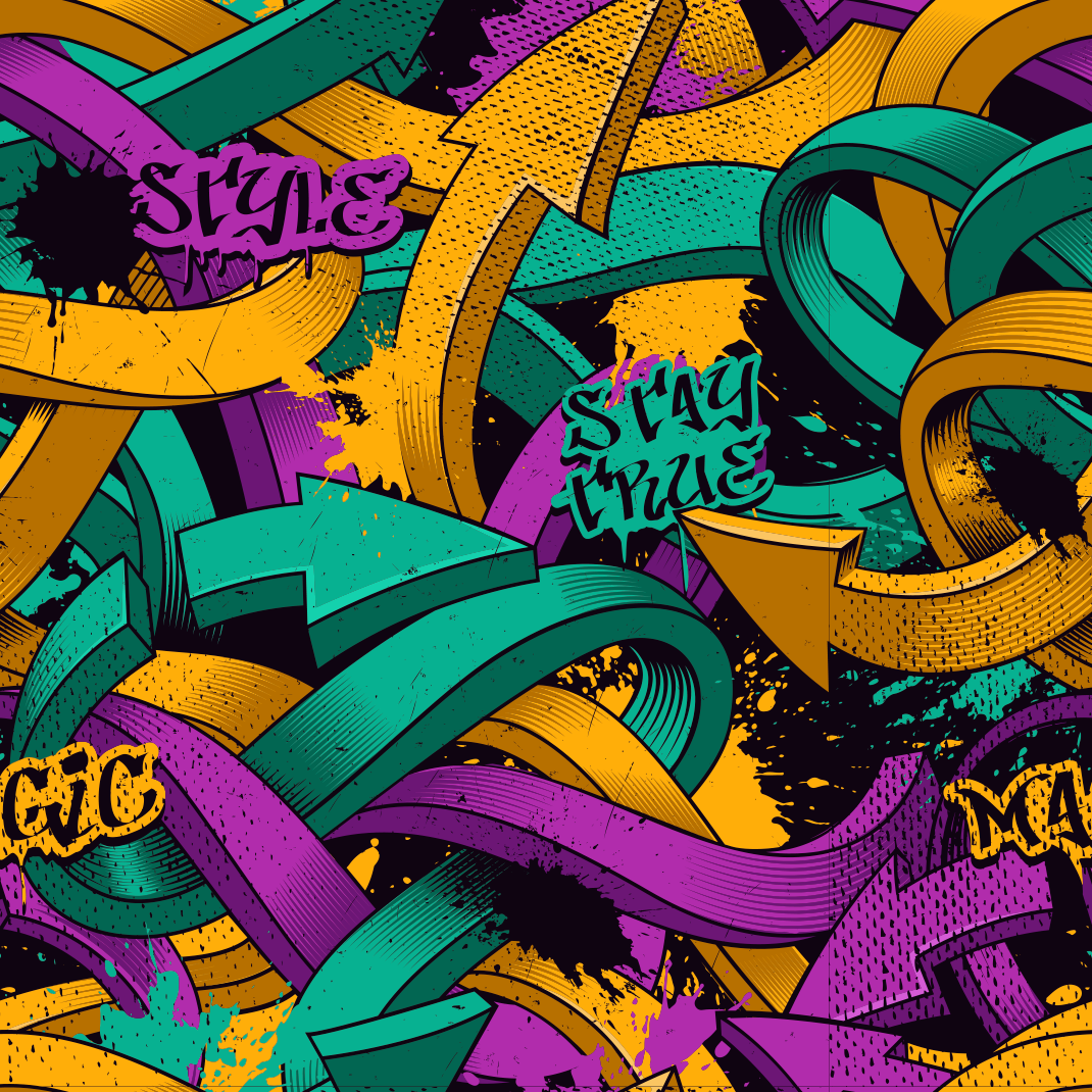 Dywan winylowy do salonu z realistycznym graffiti - TenStickers