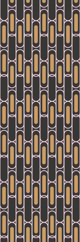 Dywan winylowy do salonu w brązowo-różowy wzór geometryczny - TenStickers