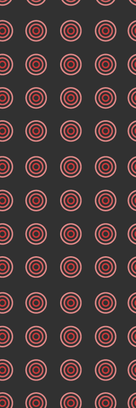 Dywan winylowy do salonu czerwony okrągły wzór geometryczny - TenStickers