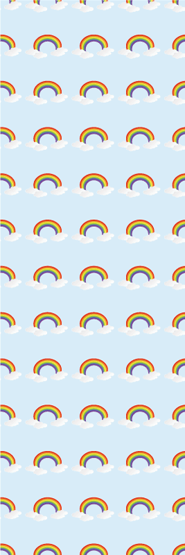 Dywan winylowy do salonu tęczowe chmury i słońce - TenStickers