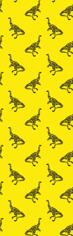 Dywan winylowy do salonu symbole brachiozaura na żółtym - TenStickers
