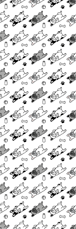 Dywan winylowy do salonu w czarno-szare psy - TenStickers