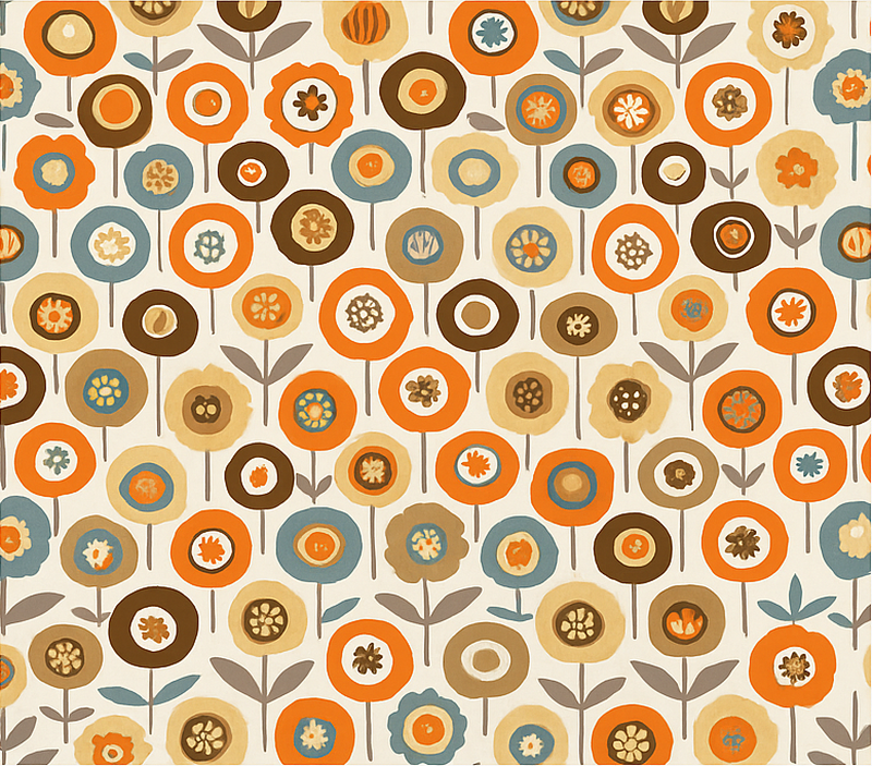 Skandynawski dywan winylowy kwiaty w stylu vintage - TenStickers