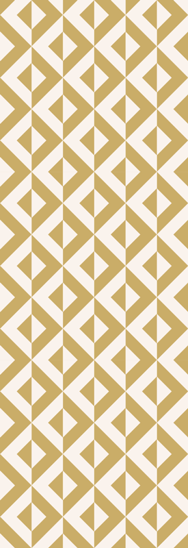 Skandynawski dywan winylowy w geometryczny musztardowy wzór - TenStickers