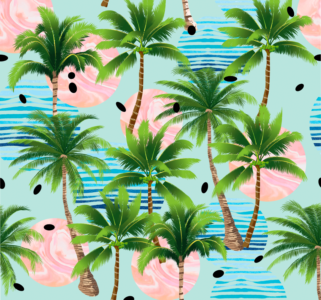 Dywan winylowy natura palmy i fale - TenStickers