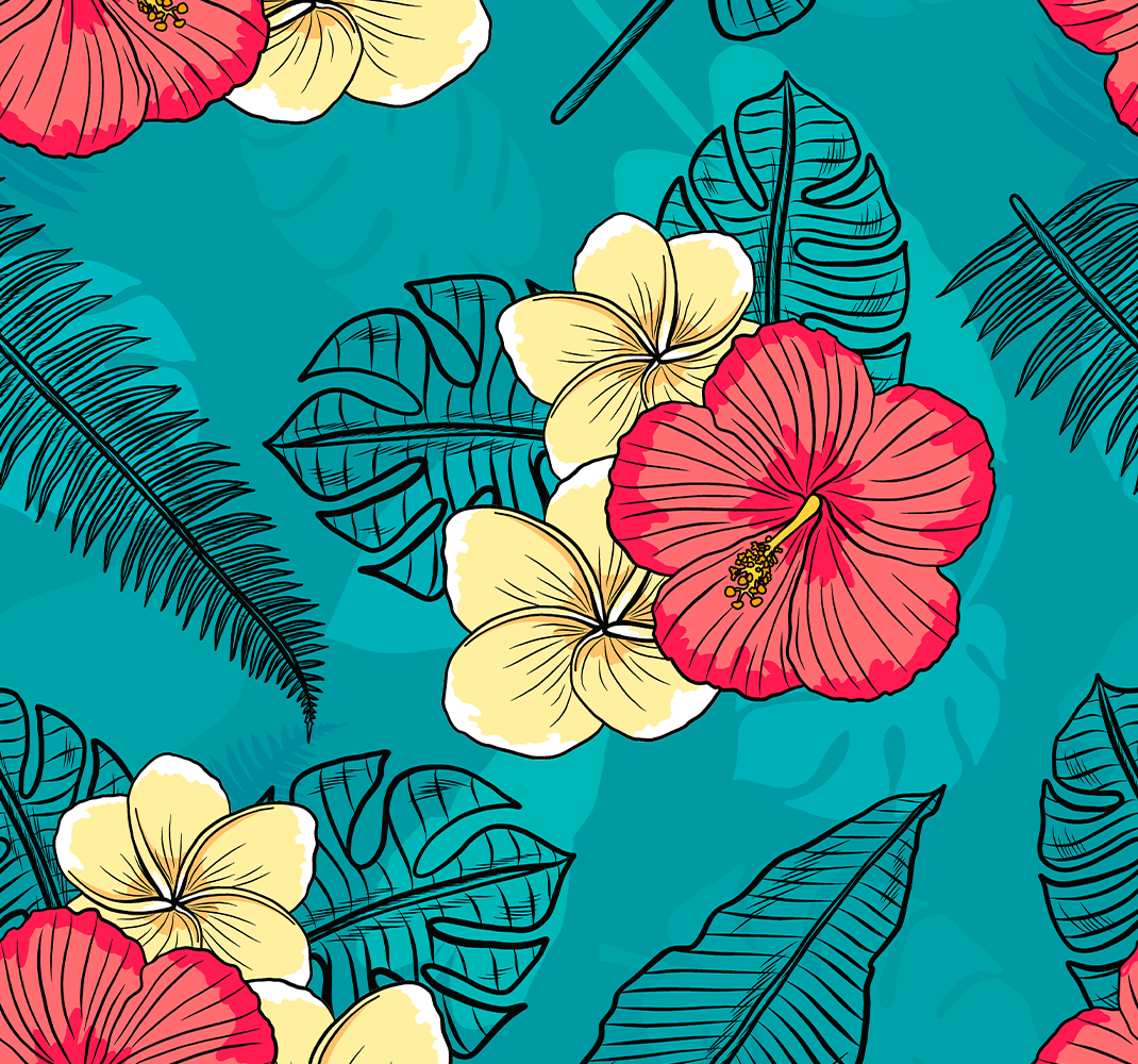 Dywan winylowy natura kwiaty hawajskie - TenStickers