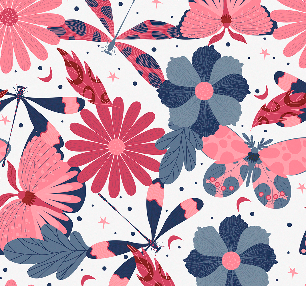 Dywan winylowy natura w kwiatowe motyle - TenStickers