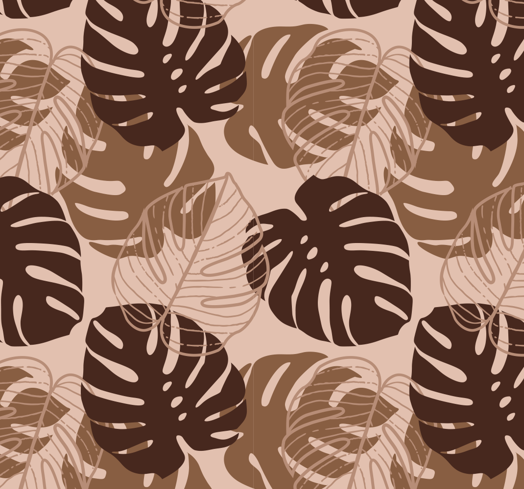 Dywan winylowy natura w brązowe monstera deliciosa - TenStickers