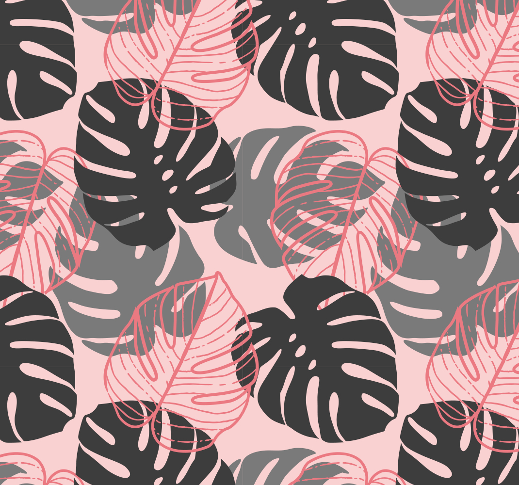 Dywan winylowy natura różowo-szary monstrosa - TenStickers