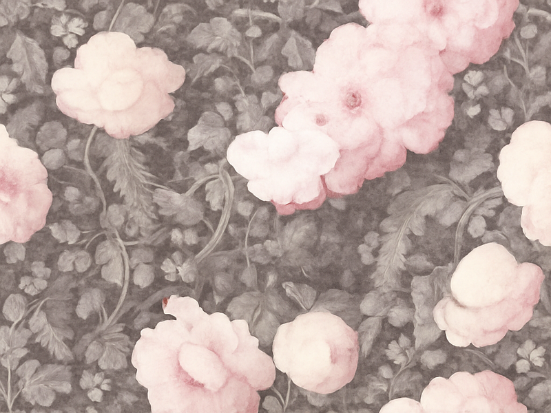 Dywan winylowy natura kwiaty na lnianym tle - TenStickers