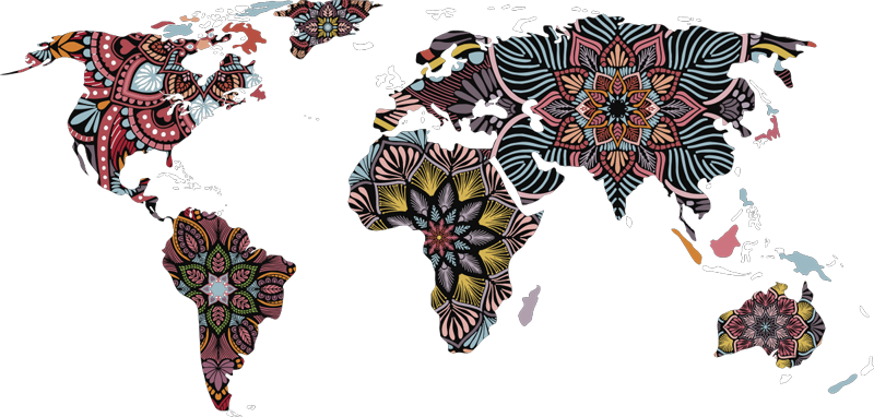 Dywan winylowy mapa świata mandala świata - TenStickers