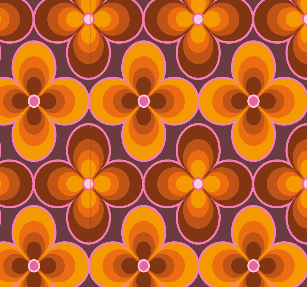Dywan winylowy retro z kwiatowym wzorem lat 70. - TenStickers