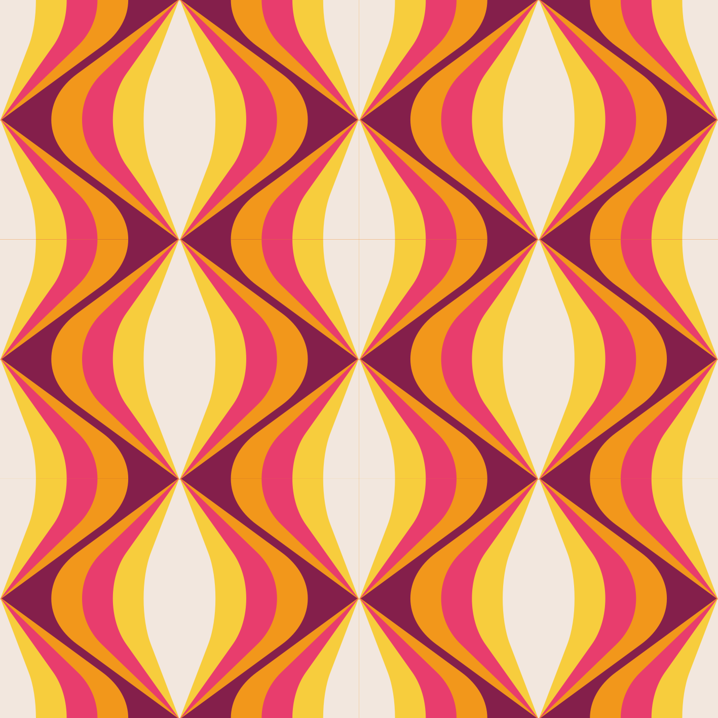 Dywan winylowy retro fala w pomarańczy - TenStickers
