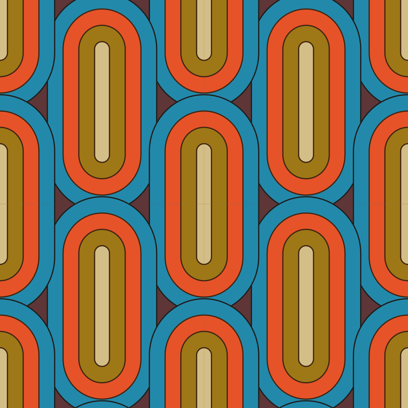 Dywan winylowy retro zaokrąglony niebieski - TenStickers