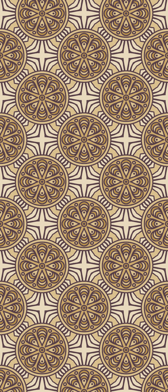 Dywan winylowy retro w stylu damaskowych kółek - TenStickers
