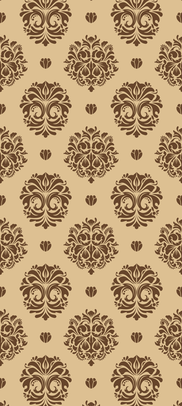 Dywan winylowy retro w stylu beżowego damasku - TenStickers
