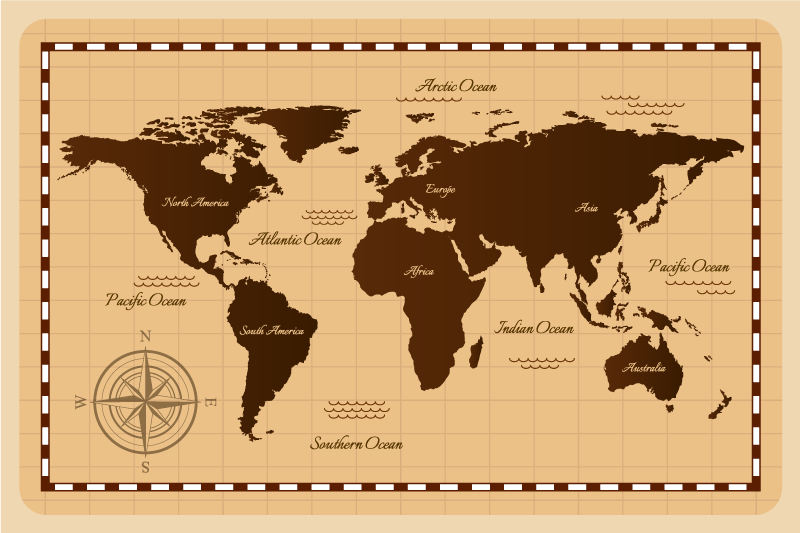 Dywan winylowy mapa świata atlas - TenStickers