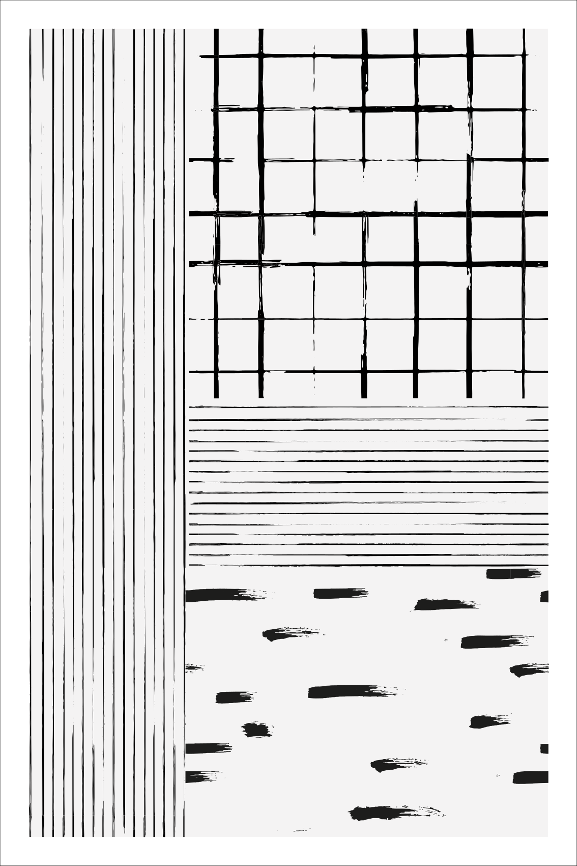 Nowoczesny dywan winylowy z czarnymi liniami - TenStickers