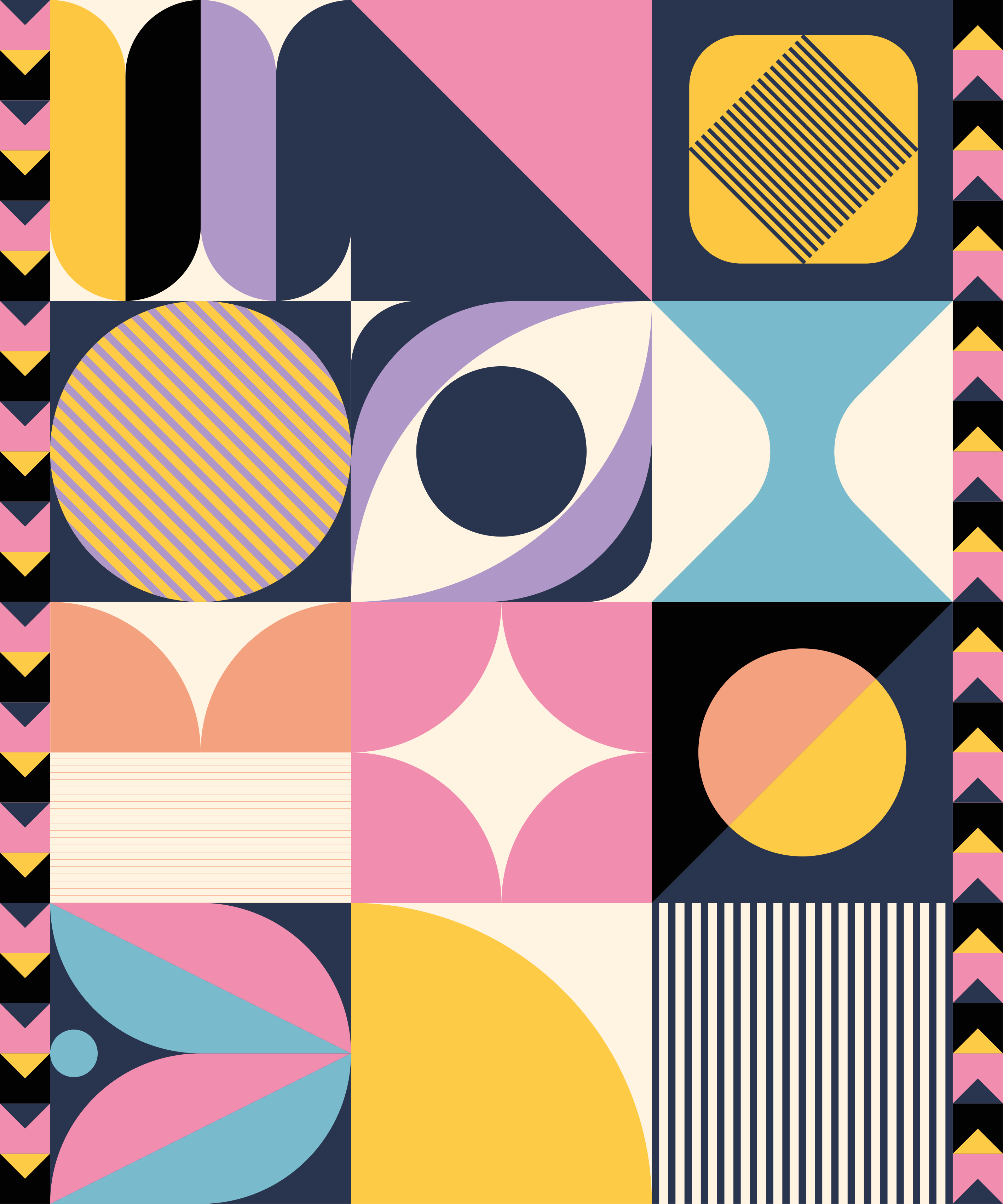 Nowoczesny dywan winylowy z wieloma geometrycznymi wzorami - TenStickers