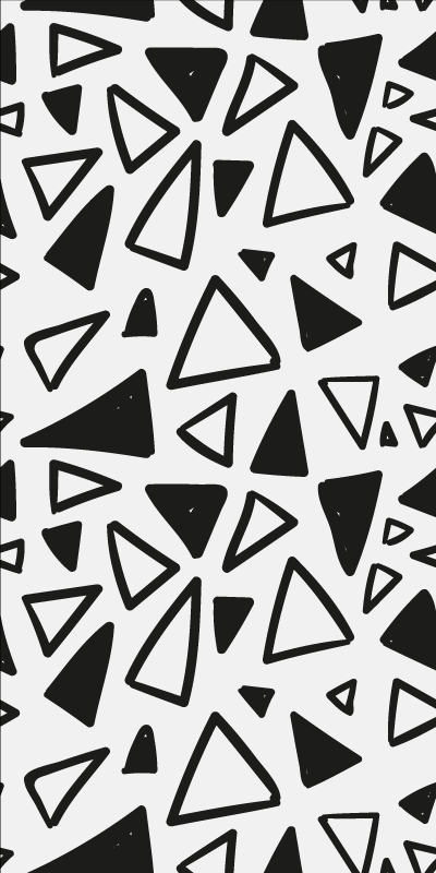 Dywan winylowy tekstura geometryczny czarno-biały trójkąt - TenStickers