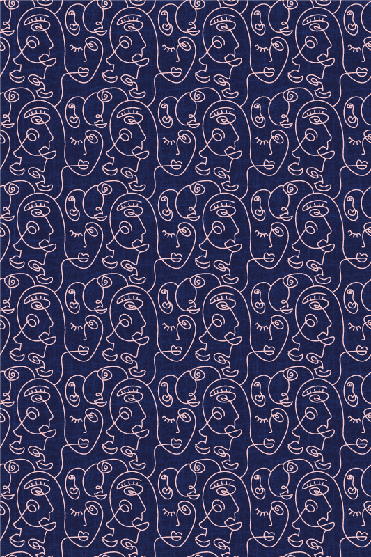 Dywan winylowy tekstura niebieskie abstrakcyjne kobiety - TenStickers