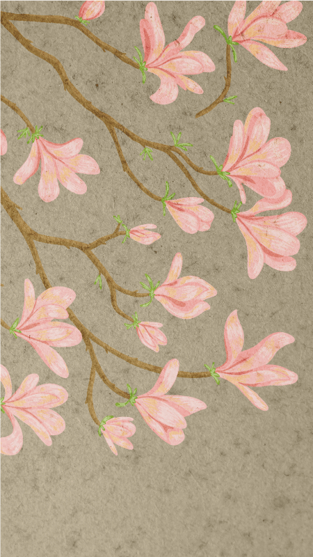 Dywan winylowy retro w stylu vintage magnolia - TenStickers