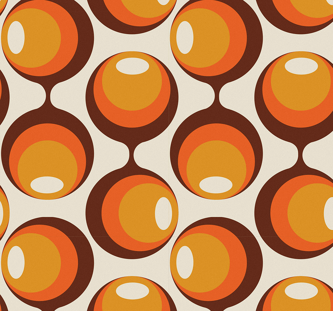 Dywan winylowy retro w kształcie półeliptycznym lat 70. - TenStickers