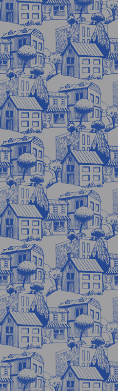 Dywan winylowy retro z vintage'owymi fasadami - TenStickers