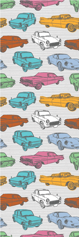 Dywan winylowy retro kolorowe klasyczne samochody - TenStickers