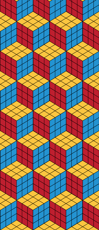 Dywan winylowy retro w oryginalny wzór rubika - TenStickers