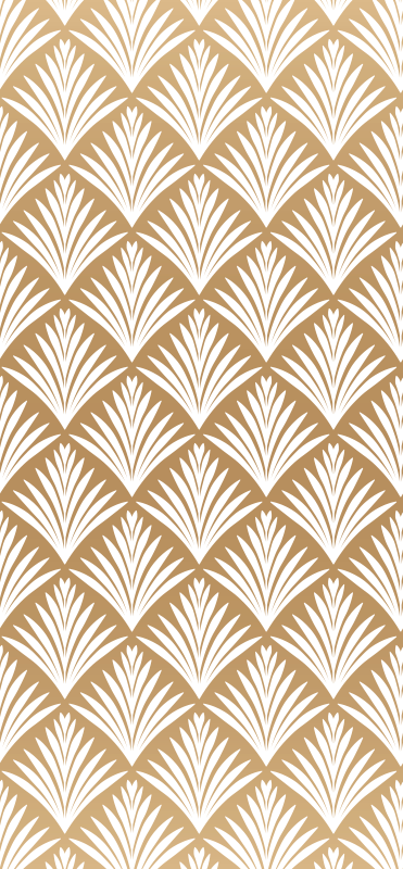 Dywan winylowy retro ze złotymi liśćmi w stylu art deco - TenStickers