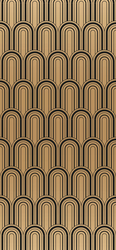 Dywan winylowy retro z wzorem złotych łuków - TenStickers
