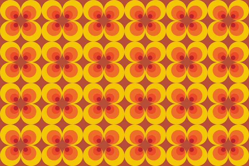 Dywan winylowy retro okręgi z lat 70. - TenStickers