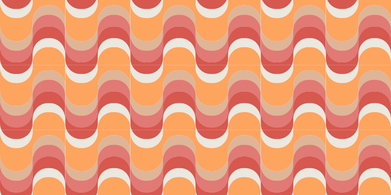 Dywan winylowy retro fale vintage lat 70. - TenStickers