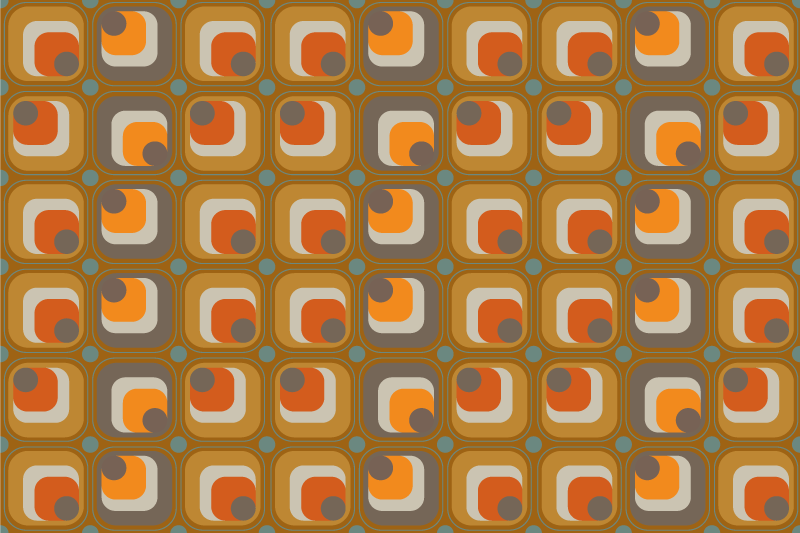 Dywan winylowy retro w wzór kwadratów z lat 70. - TenStickers